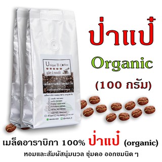 เมล็ดกาแฟคั่วป่าแป๋ (ออร์แกนิค) 100 กรัม (ถุงฟอยด์)