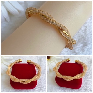 กำไลทองชุบ [ 131 ] กำไลเกลียวทอง กำไลทองไมครอน ขนาดฟรีไซร์ พร้อมส่ง