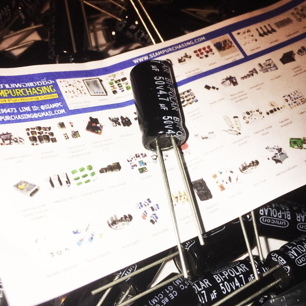 จำนวน-1ชิ้น-ไบโพล่าร์-คาปาซิเตอร์-4-7uf-50v-85c-unicon-size-10x20mm-j-stock