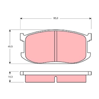 ผ้าดิสเบรคหน้า MAZDA 323 XG BD 1.1 1.3 1.5 1980-1985 323 BF 1985-1990 FORD LASER 1.3 1.6 1982-1985 GDB252 TRW