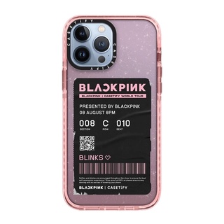 (พร้อมส่ง)12-13ProMax Casetify BLACKPINK BLINKS Ticket Case สีกลิตเตอร์-Pink