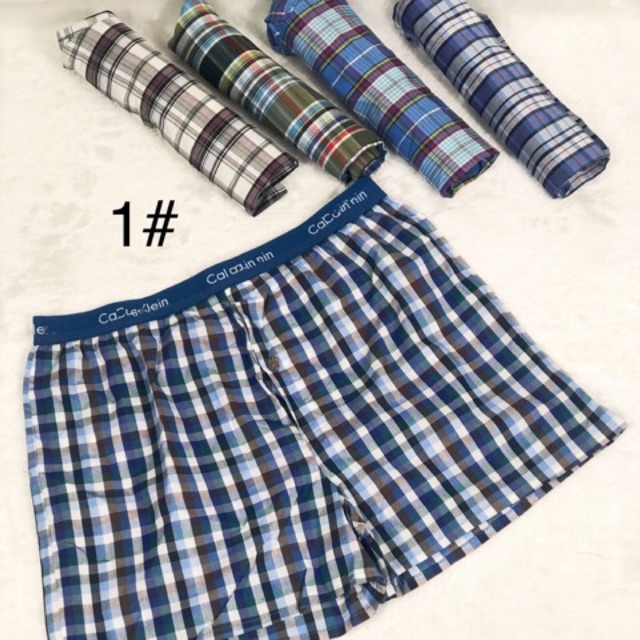 สินค้าพร้อมส่ง-boxer-ชายลายสก็อต-ผ้าcotton100