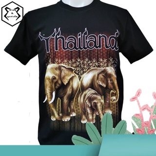 เสื้อยืดโอเวอร์ไซส์เสื้อยืดไทยแลนด์ สกรีนลายช้าง No.953 Souvenir Tshirt Thai ของฝากต่างชาติ เสื้อคนอ้วน Bigsize เสื้อท่อ