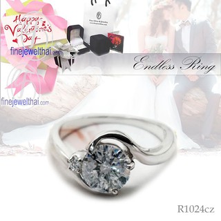 Finejewelthai-แหวนเพชรCZ-แหวนเงินแท้-แหวนหมั้น-แหวนแต่งงาน-Diamond-CZ-Silver-Ring-Valentine Gift101