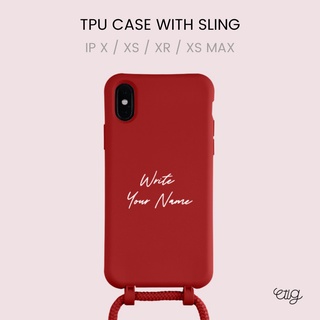 เคส IP X / Xs / XR / Xs Max - TPU with Sling สายสะพายถอดได้ ออกแบบเอง