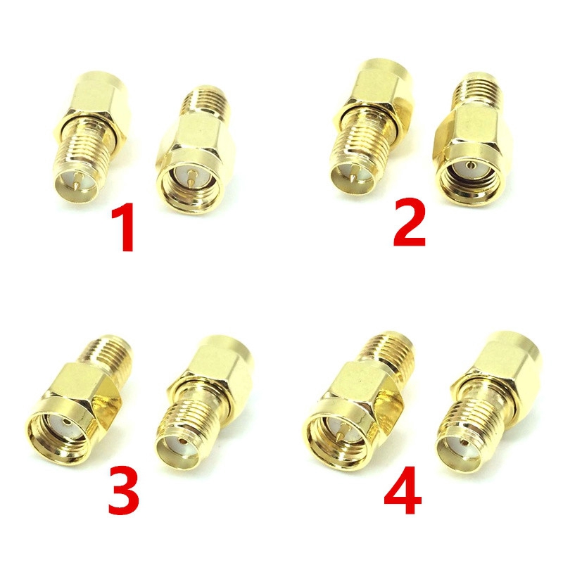 ภาพหน้าปกสินค้าJX Connector The factory sales 4pcs/set SMA to SMA adapter RP-SMA male to RP-SMA female connector 4 type cheap fast ship