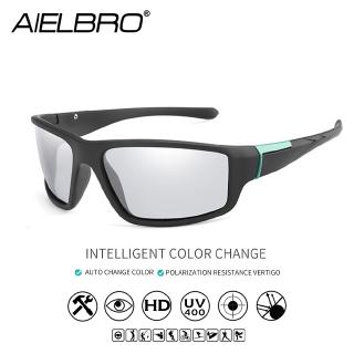 Aielbro แว่นตากันแดด เลนส์โพลาไรซ์ UV400 ป้องกันรังสียูวี โฟโตโครมิก สําหรับผู้หญิง ผู้ชาย ขี่จักรยาน ตกปลา เดินป่า