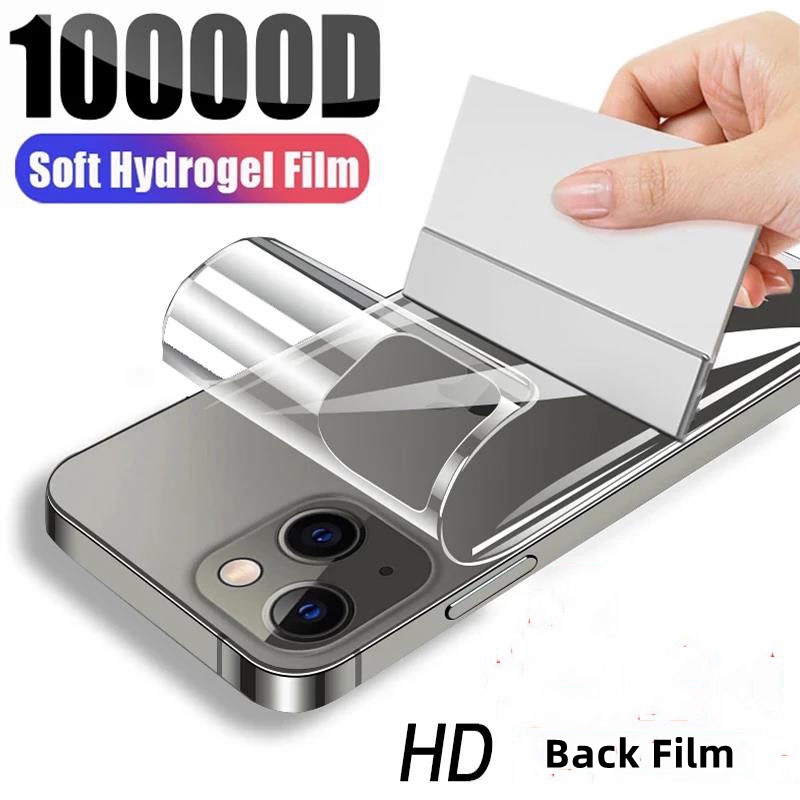 สำหรับ-iphone-ฟิล์มหลังสีใส-ฟิล์มไฮโดรเจล-เต็มขอบ-หน้าจอ-hd-กันรอยหน้อาจ-ไอโฟน14-11-12-13-pro-max-13-mini-ป้องกันรอยหน้าจอ-ไม่ใช่ฟิล์มกระจก
