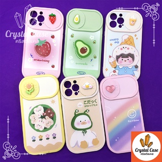 เคสมือถือนิ่มฝาปิดกันกล้องสไลด์ติดการ์ตูนน่ารัก  X Xs 11 11 promax 12 12promax 13 13promax