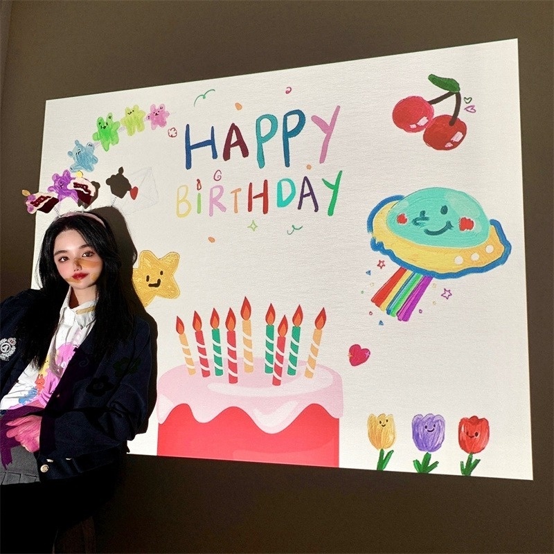 โคมไฟโปรเจคเตอร์-ฉายรูป-happy-birthday-สไตล์เกาหลี-สร้างสรรค์-สําหรับตกแต่งห้องนอน-ปาร์ตี้วันเกิด