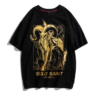 เสื้อยืดอินเทรนด์ผู้ชายอินเทรนด์ผู้หญิงSaint Seiya Tเสื้อ แขนสั้น 2021ฤดูร้อนใหม่ สิบสองดาว ที่นั่ง Tide แบรนด์ ผ้าฝ้าย