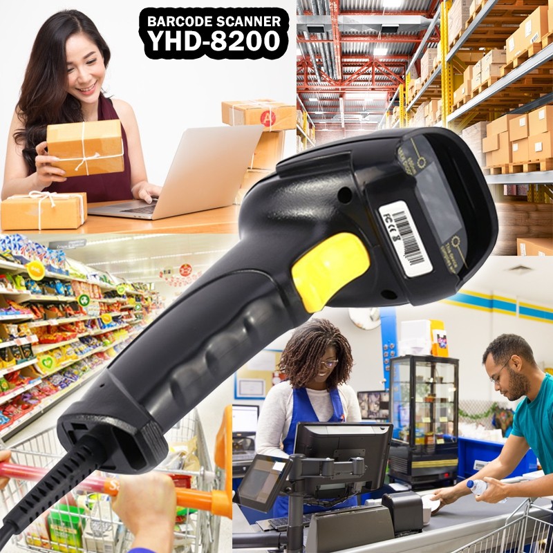 เครื่องสแกนบาร์โค้ด Barcode Scanner รุ่น YHD 8200 เครื่องอ่านบาร์โค้ด