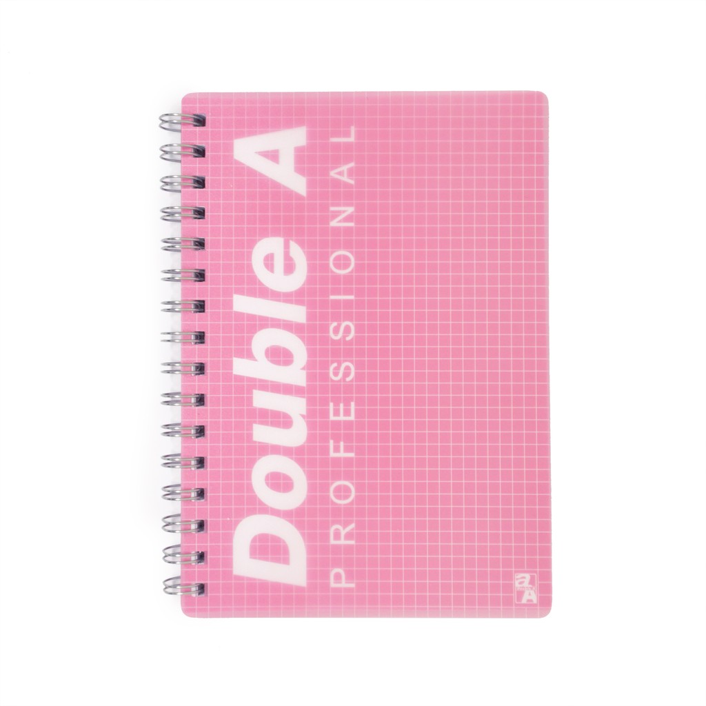 double-a-สมุดสันห่วง-ปกพลาสติก-professional-ขนาด-a5-หนา-70-แกรม-จำนวน-100-แผ่น-คละสี-จำน่าย-4-เล่ม