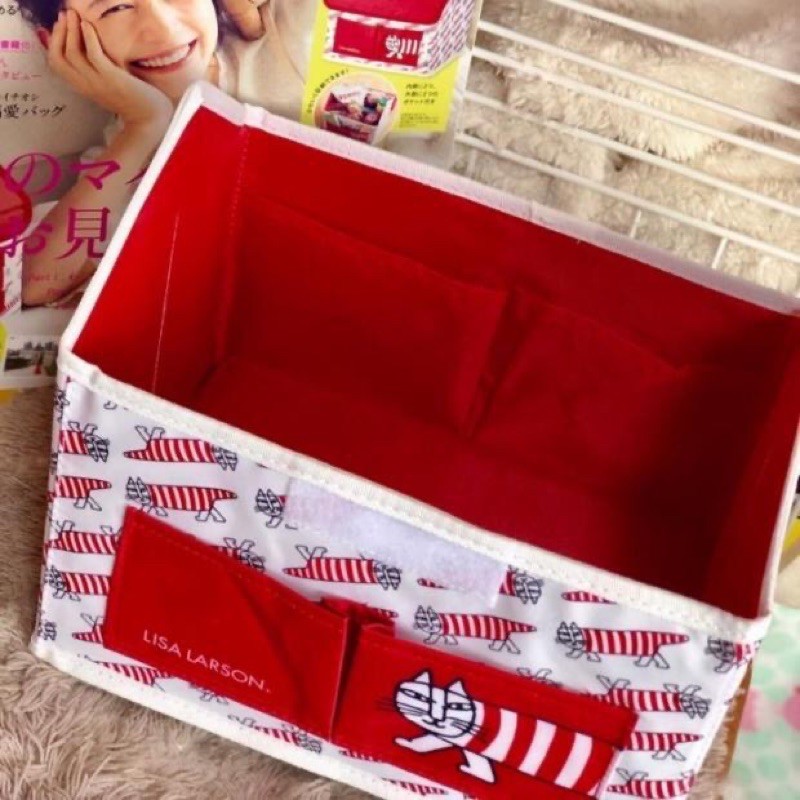 lisa-larson-storage-box-จากนิตยสารญี่ปุ่น-กล่องเก็บของอเนกประสงค์-ทรงบ้าน-สีแดง-สุดน่ารัก