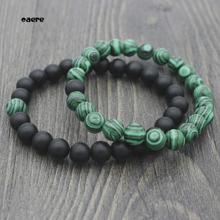 Caere_1Pc/2Pcs 8mm Fashion Faux Pumice Stone Malachite Bracelet Couple Accessory