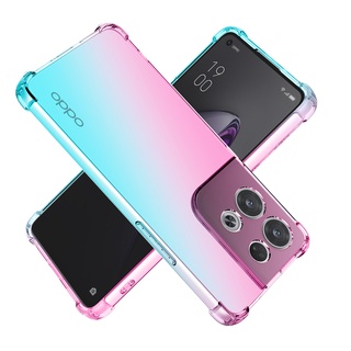 เคสโทรศัพท์มือถือ ซิลิโคนนิ่ม แบบใส กันกระแทก ไล่โทนสี สําหรับ Oppo Reno 8 Pro Plus 5G Reno 8 7 Lite 7z 7 Se