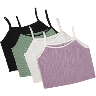 โปรโมชั่น : เซเลปเลือก Lovito เสื้อครอปสายเดี่ยว ผ้าถัก สีพื้น แฟชั่นสำหรับผู้หญิง L00008 สีเขียว  ชมพู  ขาว  สีดำ