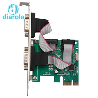 Pci-E Pci Express Dual Serial Db9 Rs232 2 พอร์ตอะแดปเตอร์ควบคุมการ์ดเกมสีเขียว