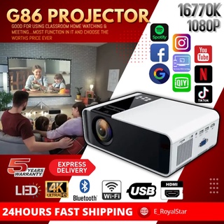 ภาพขนาดย่อของภาพหน้าปกสินค้ามินิ โปรเจคเตอร์ G86 HD Mini Projector LEDVideo Home Cinema 3D รองรับ HDMI/AV/VGA/USB/TFรับประกัน 5 ปี จากร้าน brand.official.shop บน Shopee