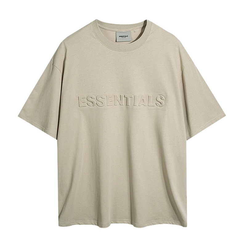 เสื้อยืดแขนสั้น พิมพ์ลายตัวอักษร ESSENTIALS แบบนูน ขนาดใหญ่ สไตล์สตรีท ...