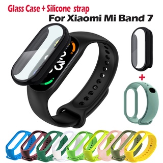 Xiaomi mi band 7 smart band สายรัดข้อมือซิลิโคน + เคสสําหรับ miband 7 smart watch