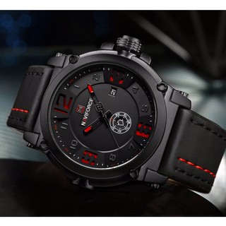 เช็ครีวิวสินค้ารับประกัน 1 ปี นาฬิกา นาฬิกา naviforce แท้ รุ่น NF9099 B/R/B สายหนังเครื่องญี่ปุ่น กันน้ำ 30 เมตร ฟรีกล่อง