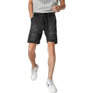 DAVIE JONES กางเกงขาสั้น ผู้ชาย เอวยางยืด สีดำ สีกรม Elasticated Shorts in black navy SH0060BK 61DN
