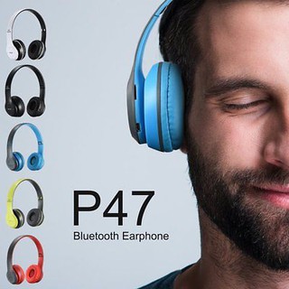 สินค้า {พร้อมส่ง} ของแท้ 100% หูฟังบลูทูธ P47 เสียงดี ►ส่งฟรี!◄ Wireless Bluetooth Stereo Headset หูฟังบลูธูทไร้สาย