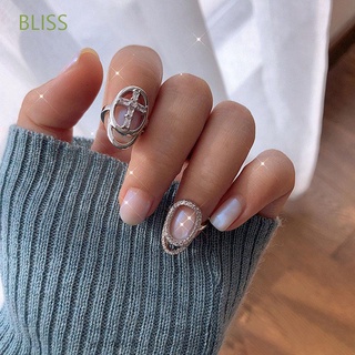 ภาพหน้าปกสินค้าBLISS Fashion Nail Ring Korean Fingertip Protective Cover Finger Ring Women Trendy Rhinestone Lady Zircon Crystal Jewelry ที่เกี่ยวข้อง