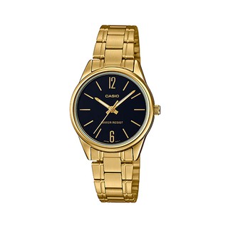 Casio Standard นาฬิกาข้อมือผู้หญิง สแตนเลส รุ่น LTP-V005G,LTP-V005G-1B,LTP-V005G-1BUDF