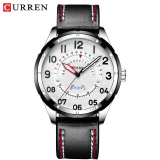 CURREN Casual Business Leather Strap Watch for Men Luxury Brand Military Green Clock Men Quartz Wristwatch Male Calendar