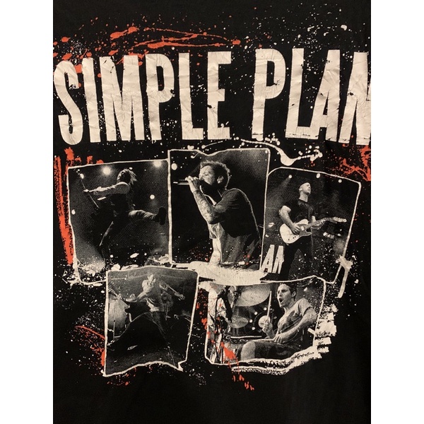 เสื้อยืดผ้าฝ้ายพิมพ์ลายขายดี-rare-simple-plan-canadian-tour-t-shirt