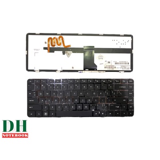 คีย์บอร์ดโน๊ตบุ๊ค keyboard  HP Pavilion DM4 DM4T DM4X DM4-1100 DM4-2100 DM4-1164nr  มีไฟภาษาอังกฤษ แถมสติ๊กเกอร์ไทย