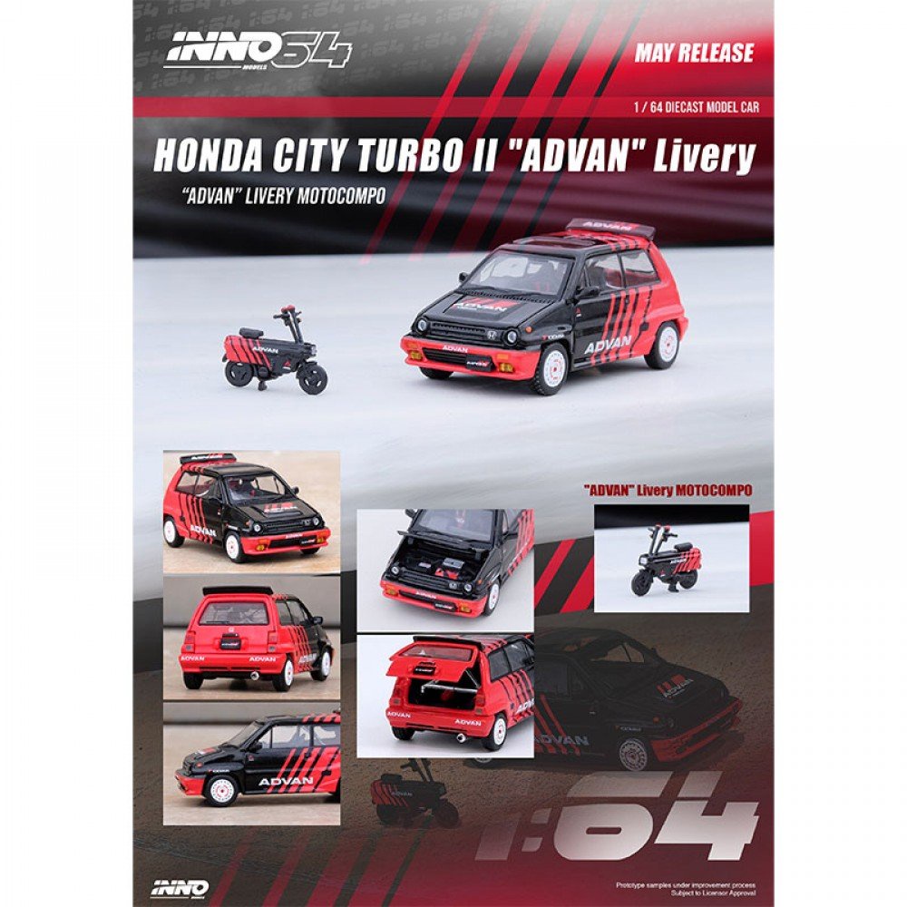 inno64-in64-cityii-ad-1-64-honda-city-turbo-ii-advan-livery-with-motocompo-diecast-scale-model-car