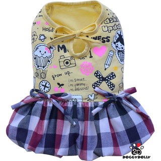 Pet clothes -Doggydolly  เสื้อผ้าแฟชั่น สัตว์เลี้ยง หมาแมว ชุดกระโปรง D298 ขนาดไซส์1-9โล