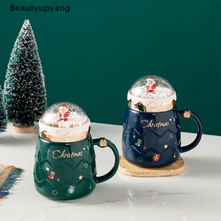 (Beautyupyang) ใหม่ แก้วกาแฟเซรามิก ลายคริสต์มาส