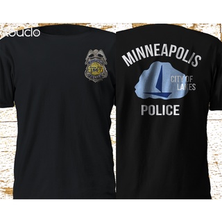 เสื้อยืดผ้าฝ้ายพิมพ์ลาย เสื้อยืด ลาย Minneapolis Minnesota Police Department SWAT สีดํา ไซซ์ S-3XL