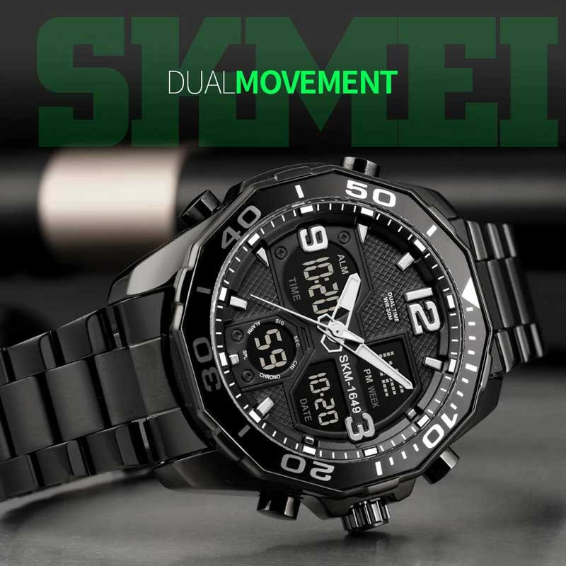 ภาพหน้าปกสินค้าSKMEI 1649 นาฬิกาข้อมือสายเหล็ก สองระบบ กันน้ำ 100% จากร้าน lifetimewatch บน Shopee