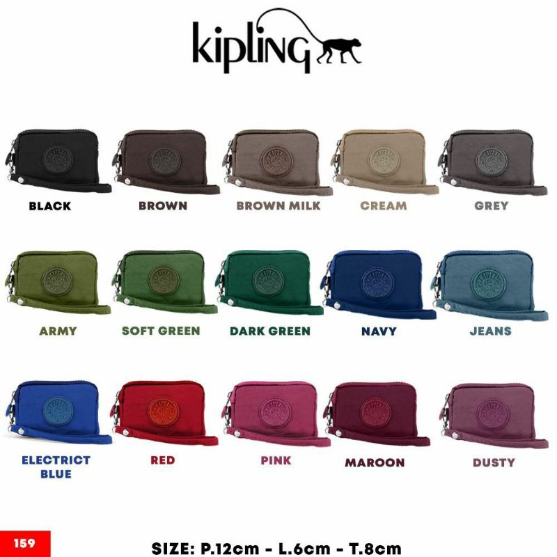 kipling-คลิปกระเป๋าสตางค์เหรียญ-3-ซิปนําเข้า