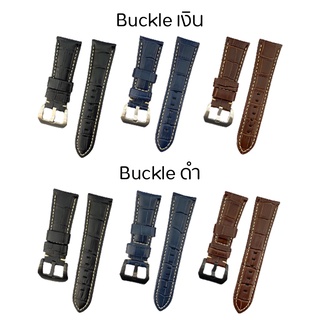 ภาพหน้าปกสินค้าสายหนัง ลายจระเข้ สำหรับนาฬิกาข้อมือ Buckle สีเงิน / Buckle สีดำ ขนาด (20MM,22MM,24MM,26MM) / (20มม,22มม,24มม,26มม) ซึ่งคุณอาจชอบสินค้านี้