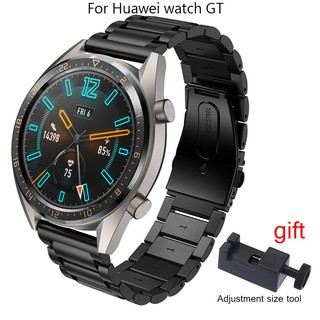 สินค้า สายรัดข้อมือสแตนเลสแบบปรับได้สำหรับ Huawei Watch GT 42 46mm/GT2 46mm/honor magic replacement bracelet 22mm width strap
