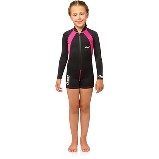CRESSI KIDS LONG SLEEVES SWIMSUIT BLACK/PINK ชุดว่ายน้ำแขนยาว ผ้านีโอพรีน สำหรับเด็ก อุปกรณ์ว่ายน้ำ