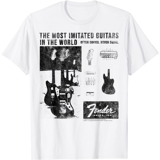 เสื้อยืดโอเวอร์ไซส์เสื้อยืด พิมพ์ลาย The Most Imitated Guitars In The World Fender สําหรับผู้ชายS-3XL