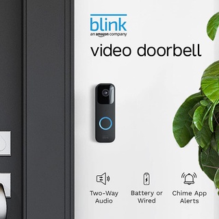AmazonBlink Video Doorbell |Two-way audio, HD video, motion and chime app alerts, and Alexa enabled — wired or wire-free