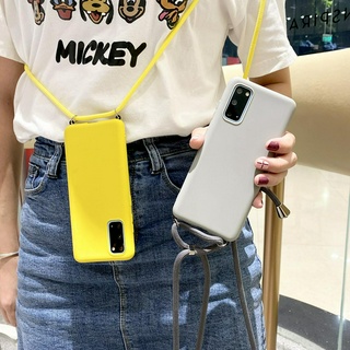 Samsung Galaxy A51 A71 A10 A20 A30 A50 A50S A30S A70 A70S สายคล้องโซ่นุ่มเคสโทรศัพท์ใส่สร้อยคอสายคล้อง