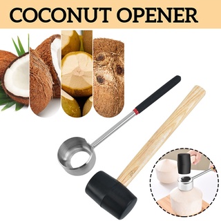 อุปกรณ์เปิดมะพร้าว ที่เปิดมะพร้าว ที่เจาะมะพร้าว ผ่า เจาะ มะพร้าว ทำจากสแตนเลสมาพร้อมค้อนทุบ Coconut Opener CM2B