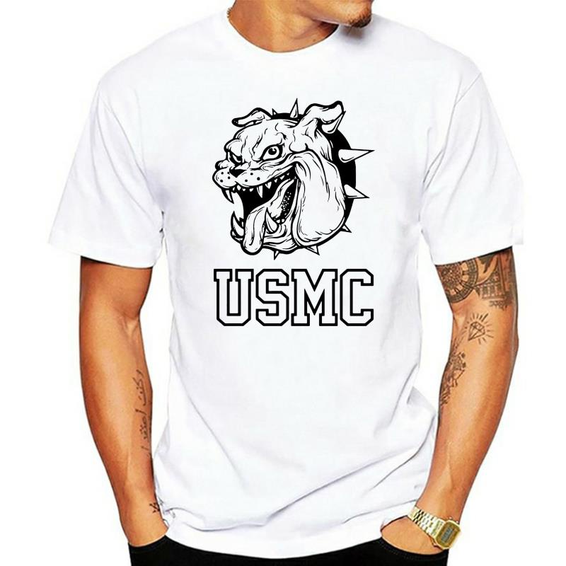 เสื้อยืดผ้าฝ้ายพรีเมี่ยม-ขายดี-เสื้อยืดผ้าฝ้าย-พิมพ์ลาย-usmc-bulldog-marine-marine-corps-usmc-proud-แฟชั่นกองทัพเรือ