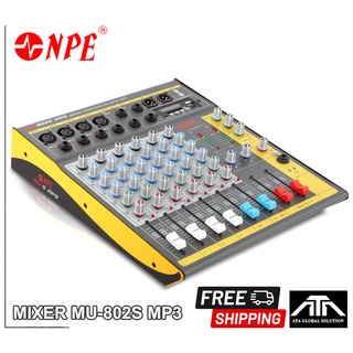 มิกเซอร์ NPE MIXER MU-802S MP3 มีบลูธูท USB 4 Mic Line inputs, 2 Stereo