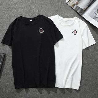 เสื้อยืดผ้าฝ้ายพรีเมี่ยมMoncler เสื้อยืดลำลองสำหรับผู้ชายผู้หญิงแขนสั้น Oversizeสามารถปรับแต่งได้