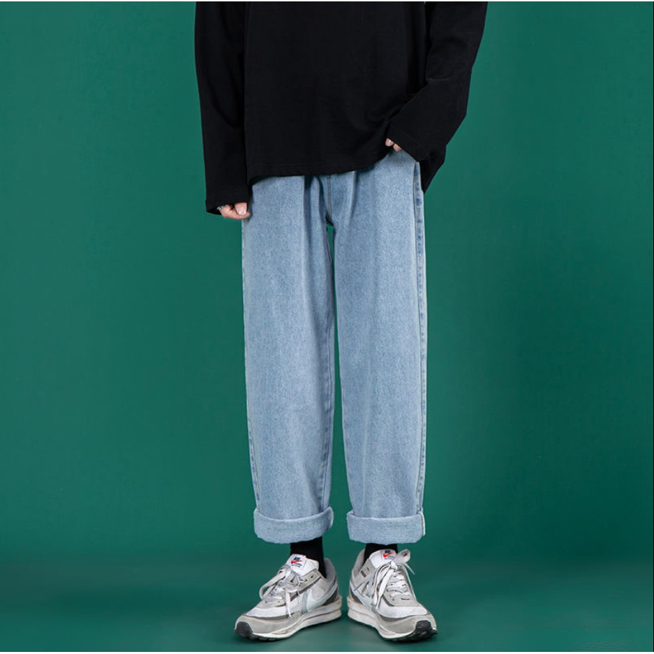 กางเกงยีนส์ขากระบอก-สไตล์วินเทจ-สำหรับผู้ชาย-m21